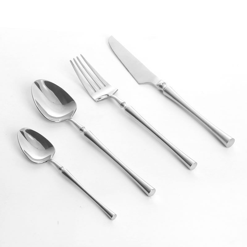 Stainless Steel Flatware Service for 6 – Complete 24-Piece Dinner Set with Table Knives, Forks, Spoons & Teaspoons for Everyday Dining &