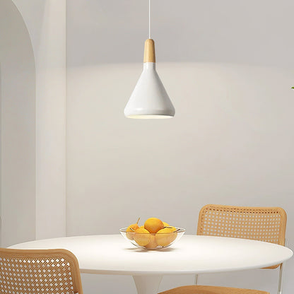 Hanging Ceiling Light Fixture Wire-Suspended E27 Socket Natural Wood Accent Modern Minimalist Style for Kitchen Island Dining Table Living R