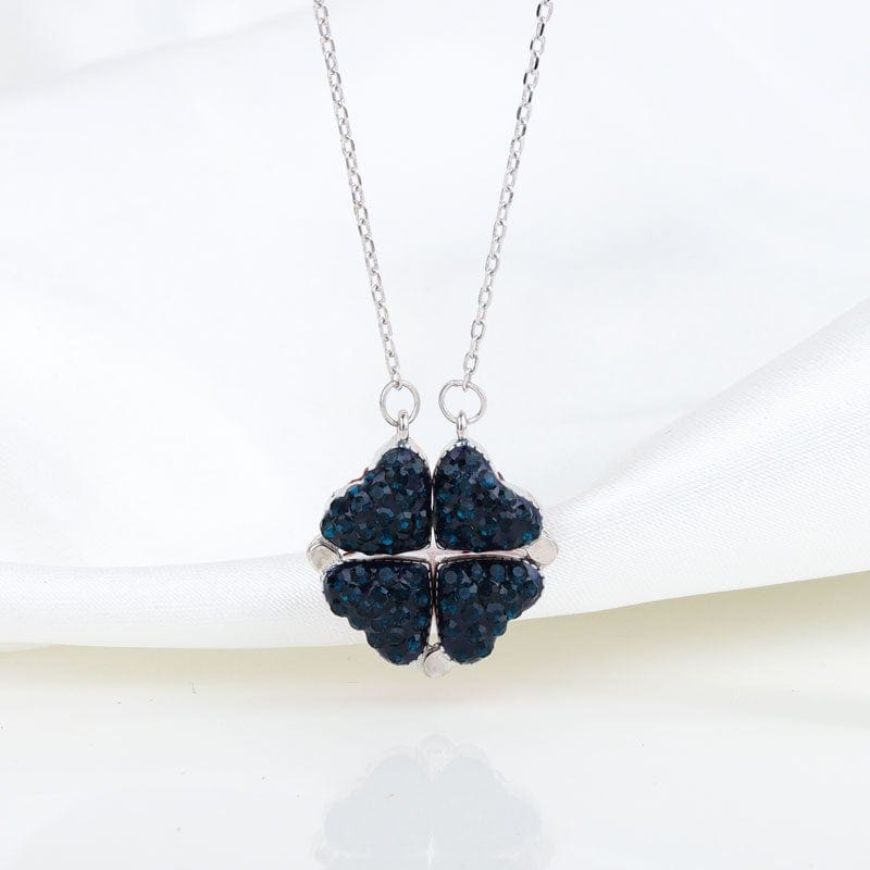 Magnetic Flip Heart Necklace – Converts from Flower to Heart Design – Sterling Silver Chain for Women & Girls