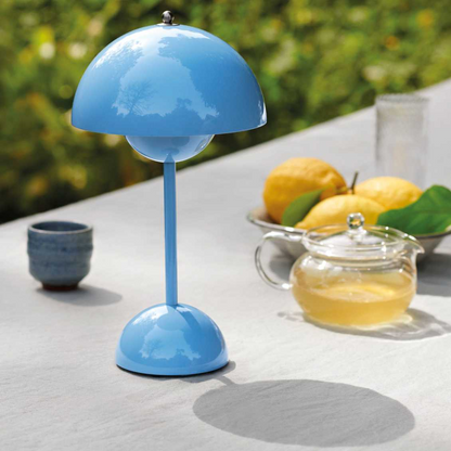 Portable Rechargeable LED Mushroom Lamp — Cordless Nightstand Light with 2000mAh Battery, Warm 3000K Glow for Bedroom, Living Room & Home Of