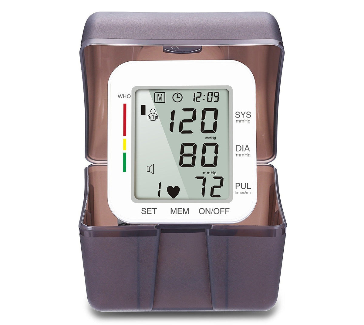 Wrist Blood Pressure Cuff with LCD Screen – Automatic BP Monitor for Home Use – Dual User Memory & Date Tracking – Portable Health Tracker