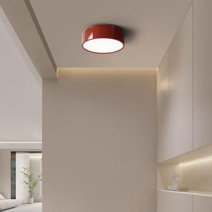 LED Flush Mount Ceiling Light 14-19 in Dimmable Metal Dome Fixture Green for Bedroom Kitchen Office