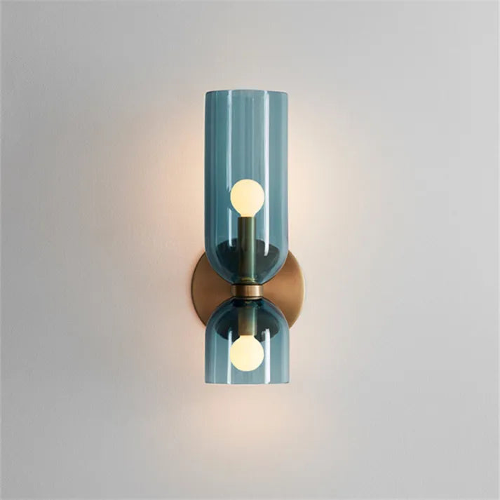 Dual-Shade Glass Sconce 16.5 inches White Iron Wall Light for Bedrooms Hallways Living Rooms Modern Accent Lighting E12 Base Ambient Fixture