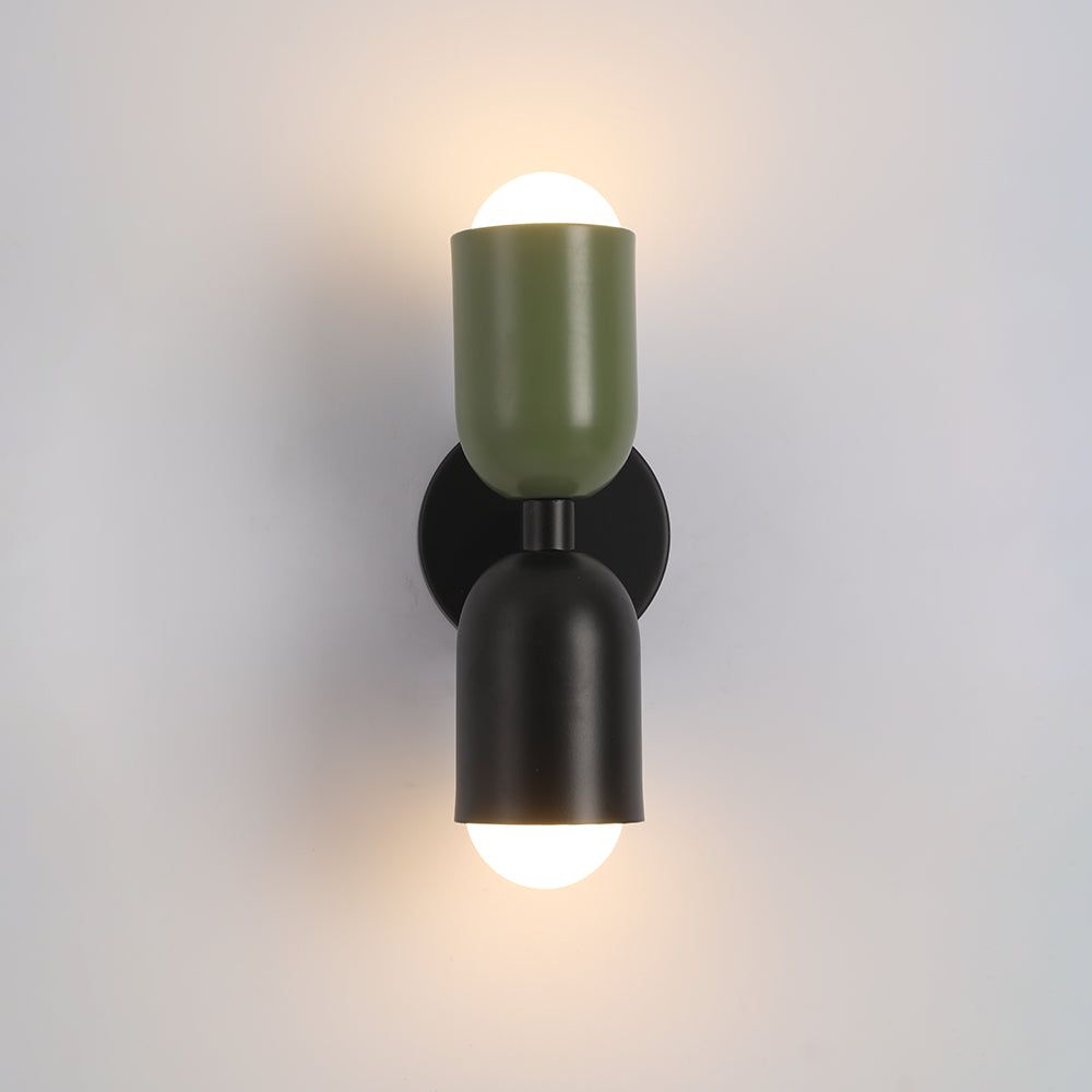 Metal Cylinder Wall Sconce Modern Accent Light for Bedroom Living Room Hardwired LED Indoor Fixture