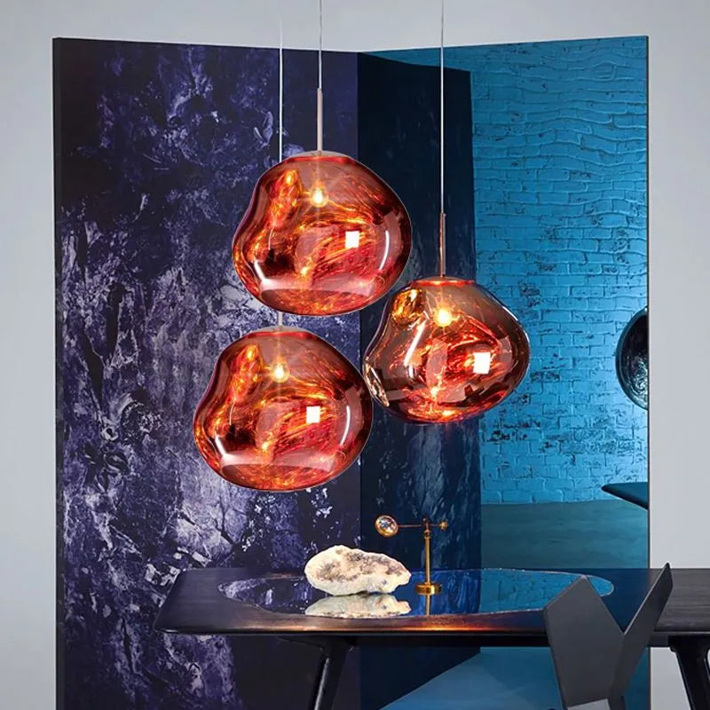 Molten Acrylic Hanging Light Fixture 15 in Warm Glow E27 Socket for Dining Room Kitchen Island Above Table Modern Sculptural Ceiling Lamp Or
