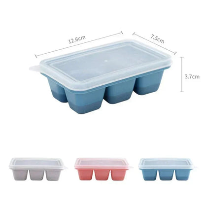 Stackable Freezer Ice Tray Set – 6-Cube Covered Molds for Water, Juice & More (3-Pack)