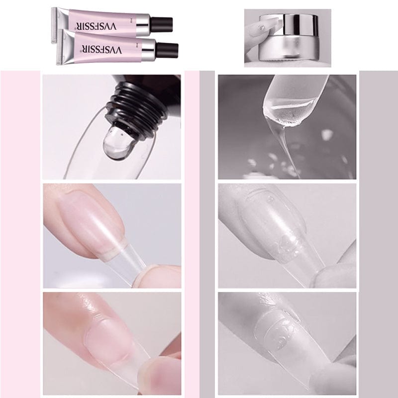 Press-On Nail Adhesive Kit with UV Lamp & Remover – Complete Salon Manicure System for Home Use