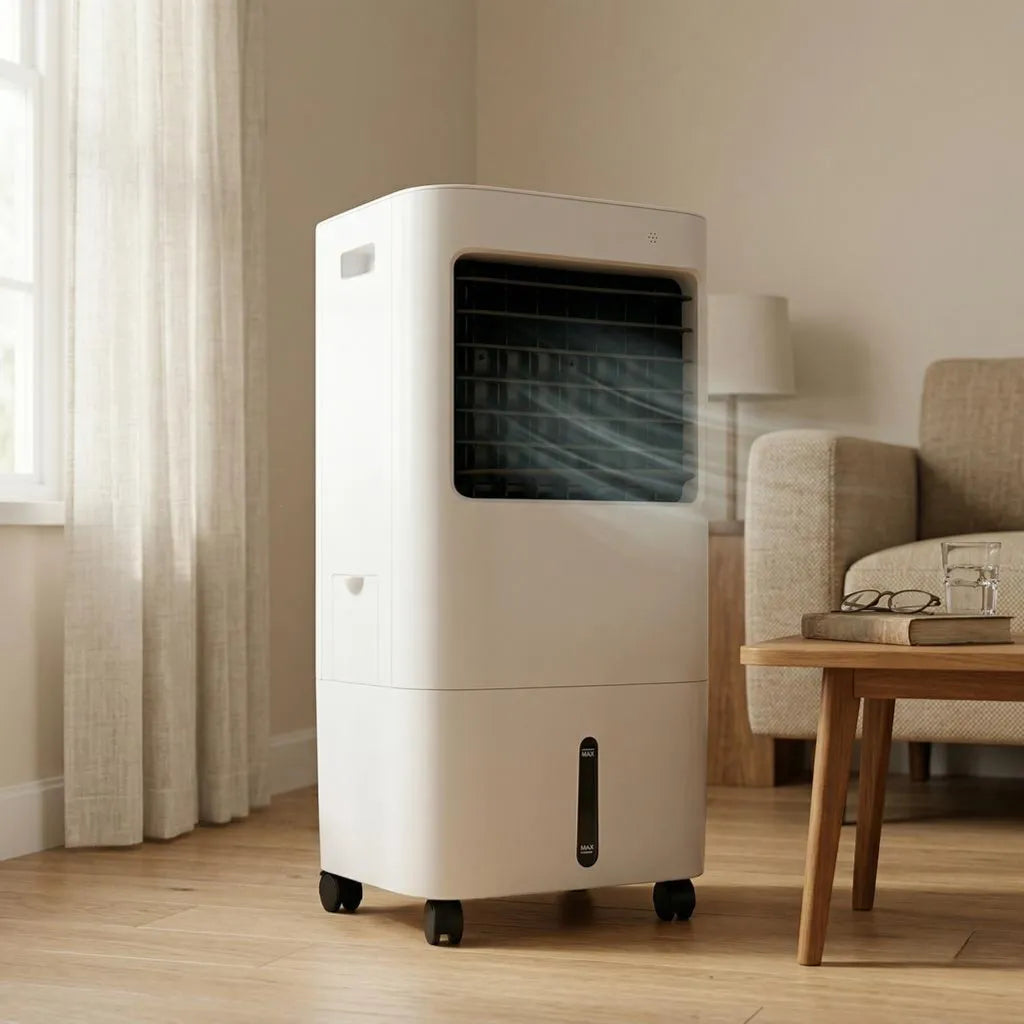 Evaporative Air Cooler 5.3 Gal Tank Portable Indoor Fan with Remote 4 Speed 3 Mode Timer for Bedroom Living Room Office