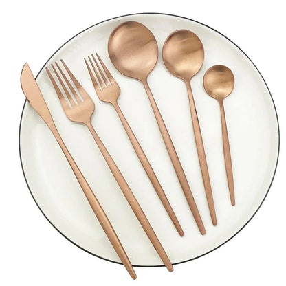 Stainless Steel Flatware Service for 6 – Matte Finish 30-Piece Dinner Silverware Collection for Everyday Dining & Hosting