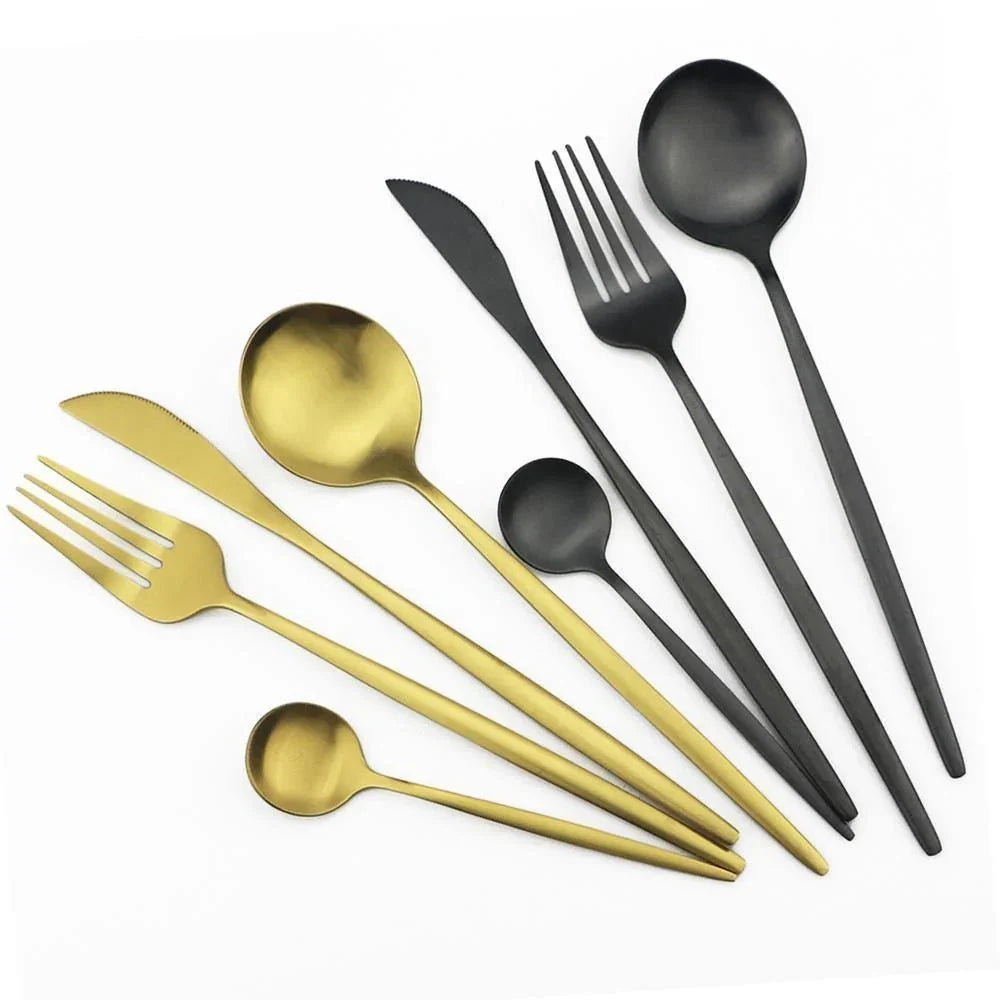 Stainless Steel Flatware Service for 6 – Matte Finish 30-Piece Dinner Silverware Collection for Everyday Dining & Hosting