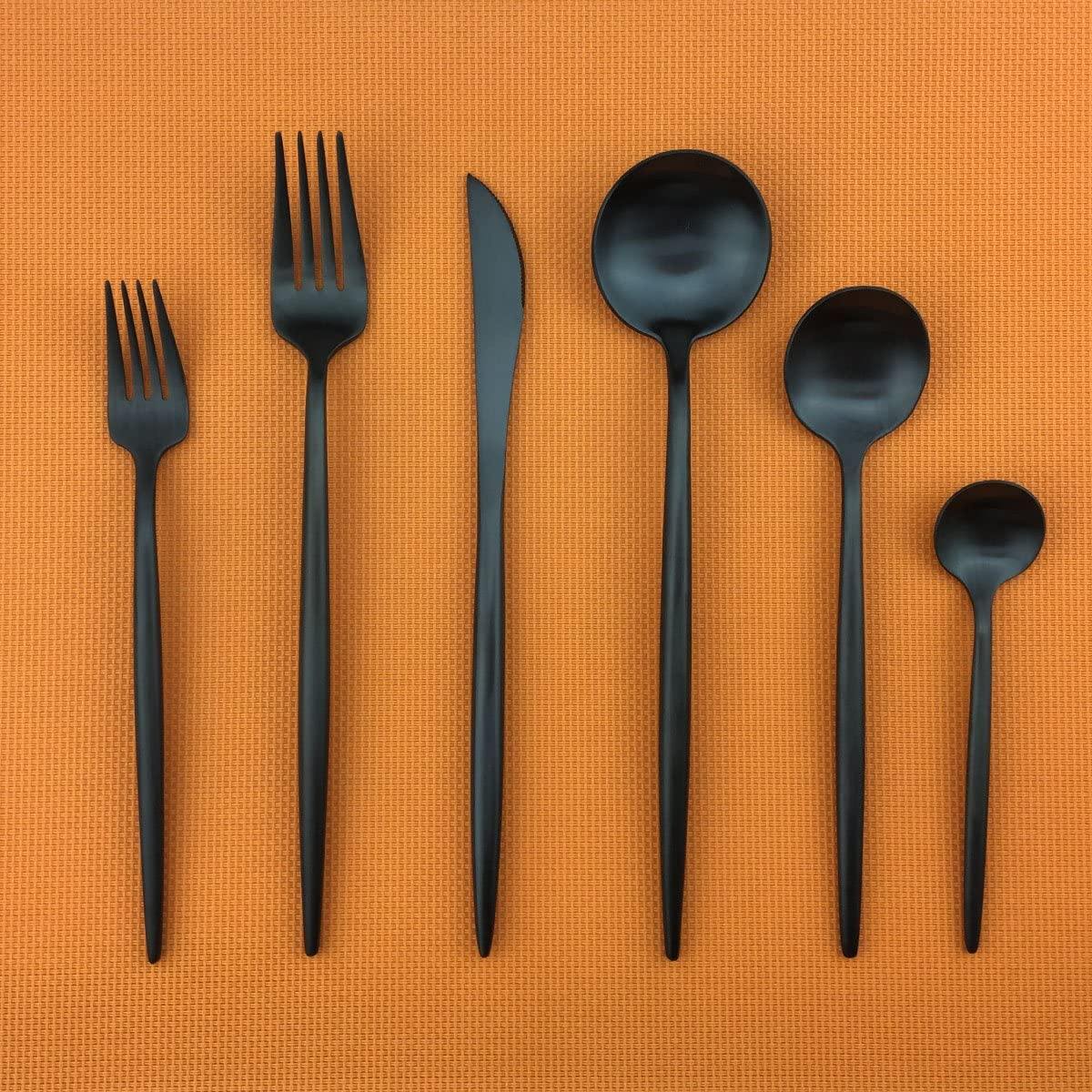 Stainless Steel Flatware Service for 6 – Matte Finish 30-Piece Dinner Silverware Collection for Everyday Dining & Hosting
