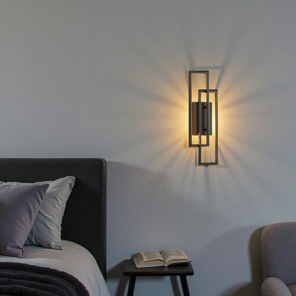 Modern Linear LED Wall Sconce 16 in Matte Black Aluminum for Hallways Bedrooms Living Rooms 3000K Warm Accent Light