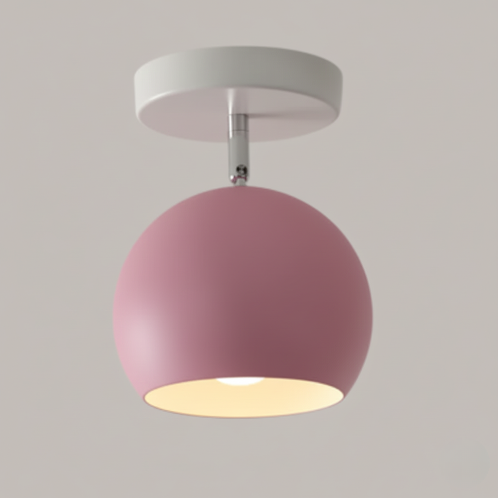 Modern Scandi Semi-Flush Ceiling Light with Wood & Metal Frame – 5 Color Options for Hallway, Bedroom, Living Room