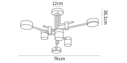 Sculptural Ceiling Chandelier | Modern Industrial Design with Integrated LED Lighting | Versatile Fixture for Balanced Illumination