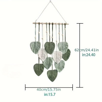 Verdelia - Bohemian Green Leaf Wall Hanging