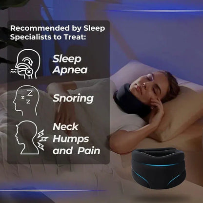 Adjustable Neck Support Brace for Sleep – Snoring Relief & Neck Pain Reduction – Breathable Design for Men & Women – Ergonomic Sleep