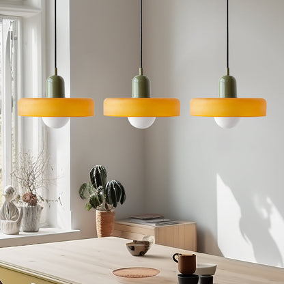 Glass Pendant Lamp 12 Inch Adjustable Height Ceiling Fixture for Bedrooms Nightstands Modern Minimalist Nordic Hanging Light E27 Socket for