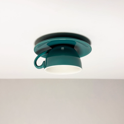 Flush Mount Cup-Shaped Ceramic LED Fixture for Bedrooms, Kids' Rooms & Living Spaces – Decorative G4 Overhead Lighting