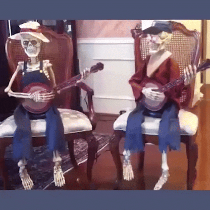 SkullGroove Halloween Decoration - Motion Activated Skeletons for Indoor Use