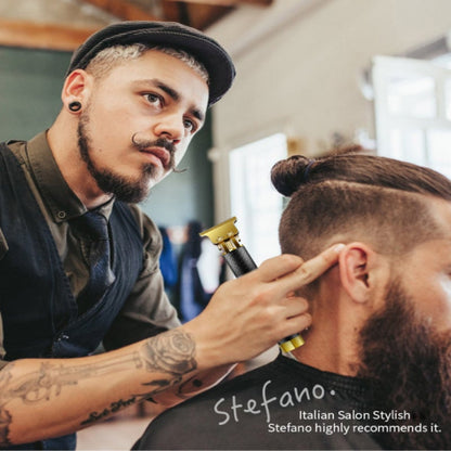 Cordless Precision Hair Clipper with T-Blade for Fade Cuts, Edge-Ups, Beard Shaping & Full Body Detailing – USB Rechargeable, 6-Hour