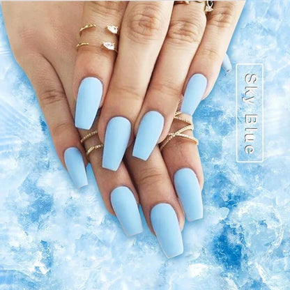 Press-On Nail Kit Reusable Jelly Gel Set of 24