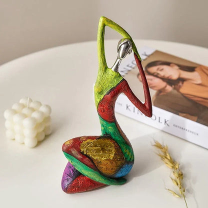 Colorful Abstract Woman Sculpture - Handcrafted Resin Art Figurine for Home Decor, Modern Statement Piece for Living Room, Bedroom, Office