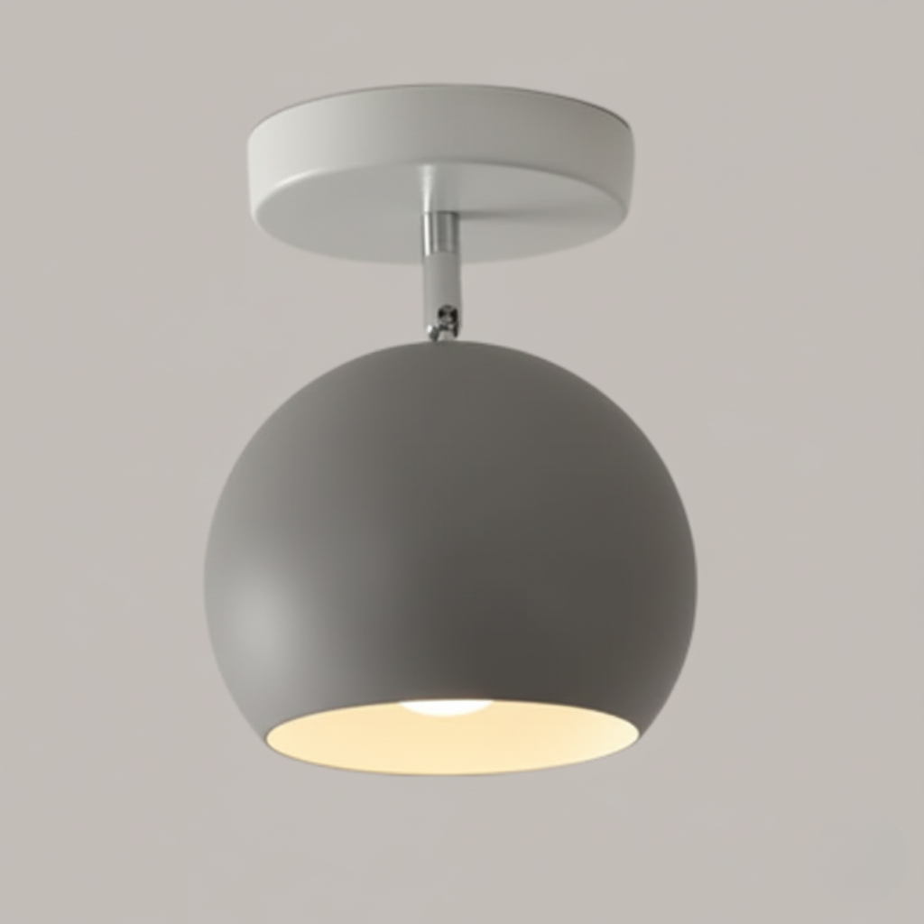 Modern Scandi Semi-Flush Ceiling Light with Wood & Metal Frame – 5 Color Options for Hallway, Bedroom, Living Room