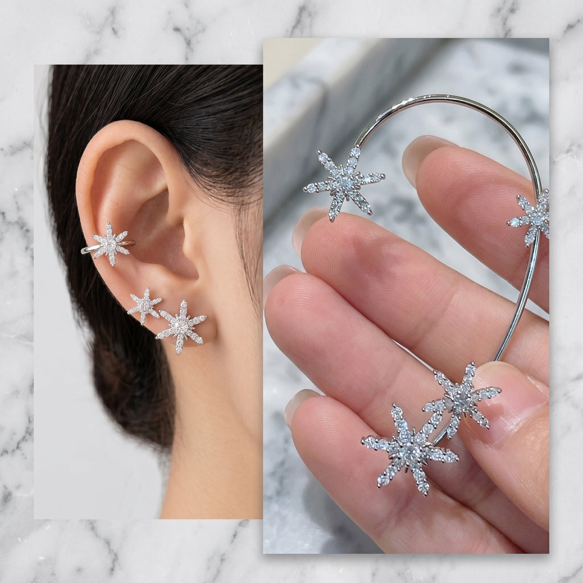 Non-Pierced Clip-On Earrings for Women Botanical Branch Design Cubic Zirconia Copper Fashion Jewelry Adjustable Fit Wedding Party Everyday W