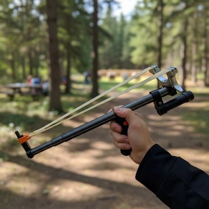 Adjustable Precision Slingshot with Laser Sight & Telescoping Handle for Target Shooting & Outdoor Recreation
