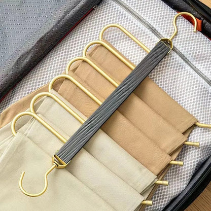 Multi-Tier Closet Hanger for Pants Storage 6-Level Rotating Hook Space Organizer for Jeans Slacks Scarves 14 in Wide Lightweight Aluminum Ra