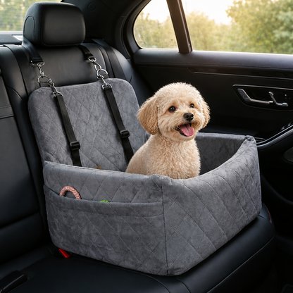 Ortekor Breathable & Washable Dog Car Seat (Built-In Safety Belt)
