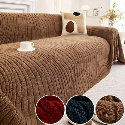 PLUSHLIVA – Double-Sided Plush Sofa Cover Blanket for All Seasons