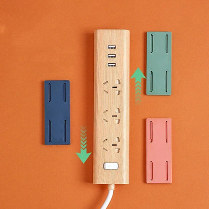 Wall-Mount Adhesive Holders for Power Strips & Routers - Peel & Stick Cable Organizer Clips - Set of 10 for Home Office & Kitchen