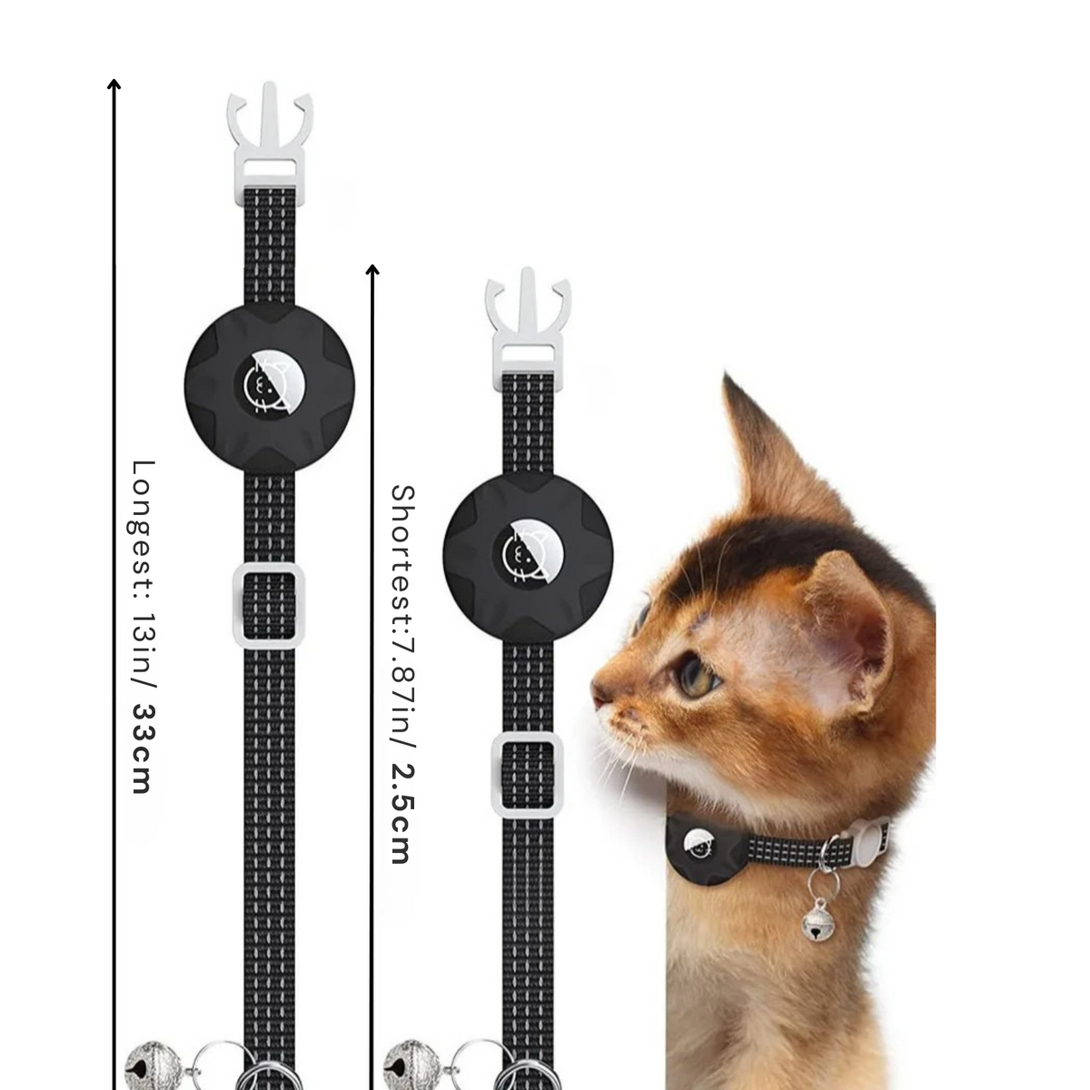 GPS-Free Android Tracking Collar for Cats & Small Dogs – Lightweight Reflective Strap with Sound Locator for Outdoor Pets