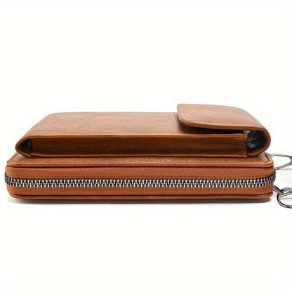 Crossbody Leather Purse – Adjustable Strap Small Handbag with Flap Closure for Women, Compact Everyday Shoulder Bag for Casual & Evening