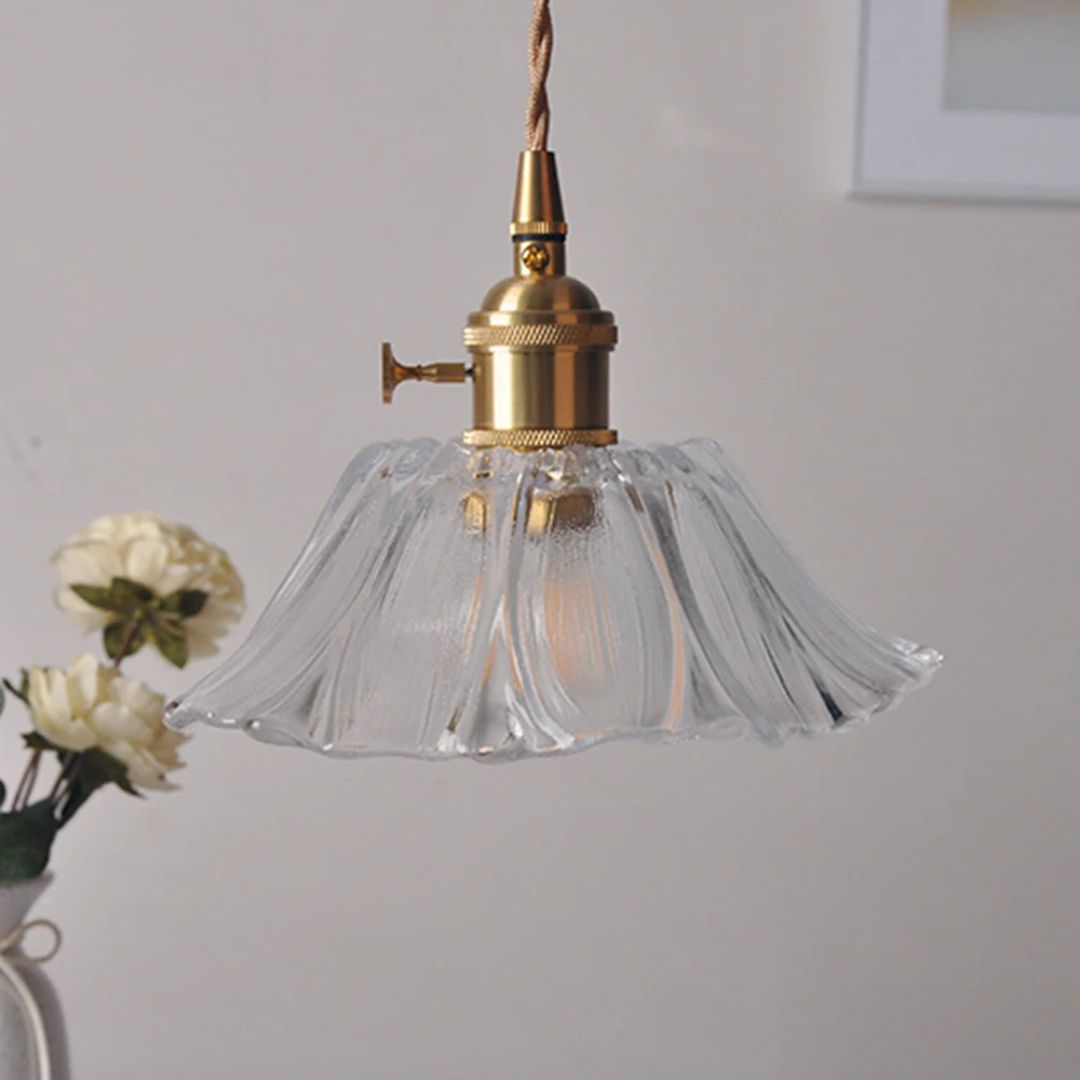 Fluted Glass Hanging Light 11-Inch Shade Burgundy Adjustable Drop Cord E27 Socket for Kitchen Island Dining Area Hallway Above Table Counter