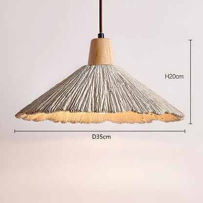 Cream Concrete Hanging Light Fixture 14 in Sculptural Kitchen Island Pendant Dome Lamp Hardwired Modern Farmhouse Dining Room Overhead Ceili
