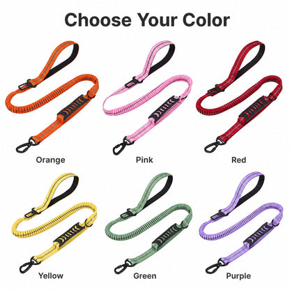 Ortekor Reflective Dog Car Seat Belt Leash for Backseat Travel & Daily Walks - Shock-Absorbing Bungee Tether to Help Reduce Pulling & Driver Distraction