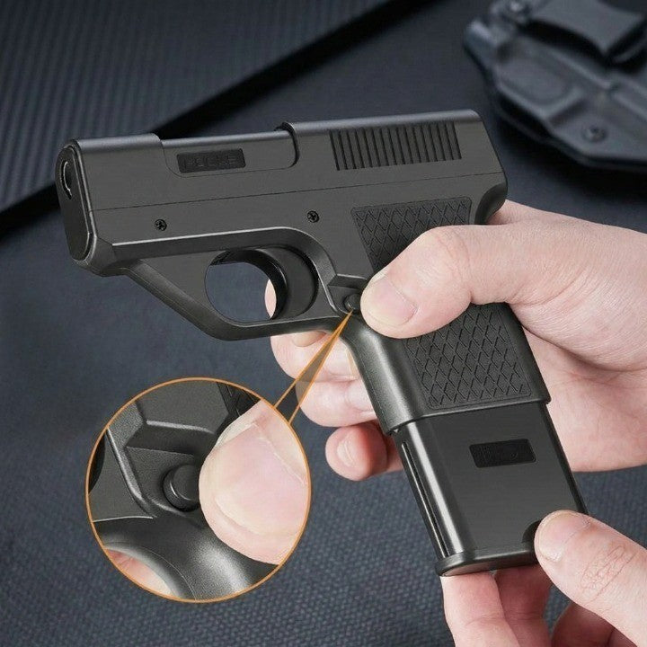 Pistol Windproof Butane Lighter with Hidden Compartment for Keys, Cash & Valuables | Refillable Torch Flame | Collectible Novelty Design