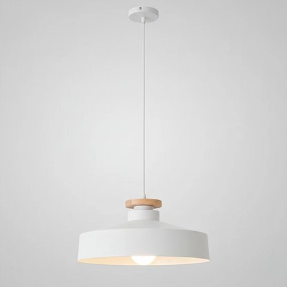Scandinavian Wood Pendant Light Fixture for Dining Room, Kitchen & Living Room – Minimalist Ceiling Lamp with E27 Socket in Multiple