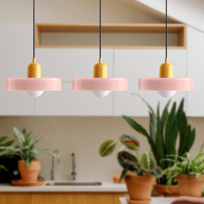 Glass Pendant Lamp 12 Inch Adjustable Height Ceiling Fixture for Bedrooms Nightstands Modern Minimalist Nordic Hanging Light E27 Socket for