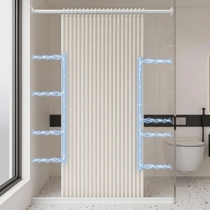 CURVASHIELD – Foldable Magnetic Accordion Shower Curtain Waterproof Design