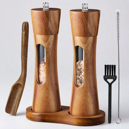 GRINDPEEK – Salt and Pepper Mill with Viewing Window for Convenient Use