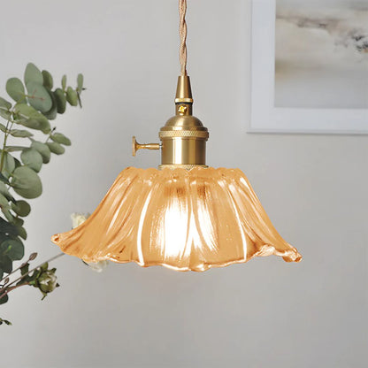 Fluted Glass Drop Ceiling Fixture 11 in Burgundy Shade Gold Hardware E27 Socket for Kitchen Island Entryway Ambient Overhead Illumination