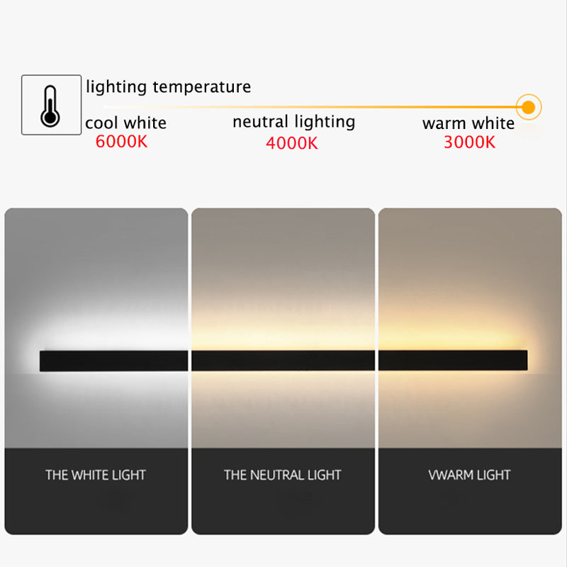 Weatherproof LED Strip Sconce for Patios, Entryways & Porches — IP65 Rated Acrylic Outdoor Fixture in Black