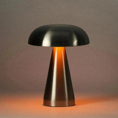Cordless Touch Lamp Metal Rechargeable 8.5 in Portable Light Indoor Outdoor Patio Dining Bedside Nightstand Ambient USB-C 3 Brightness Level