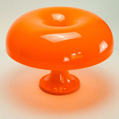 Sculptural Acrylic Nightstand Lamp Blood Orange 13 in Wide Ambient Bedside Light with Warm LED for Bedroom Office Living Room Decorative Acc