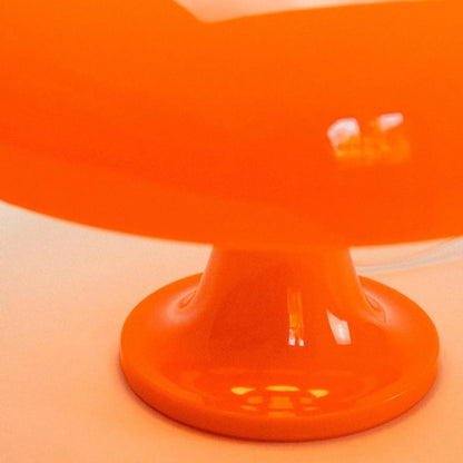 Sculptural Acrylic Nightstand Lamp Blood Orange 13 in Wide Ambient Bedside Light with Warm LED for Bedroom Office Living Room Decorative Acc