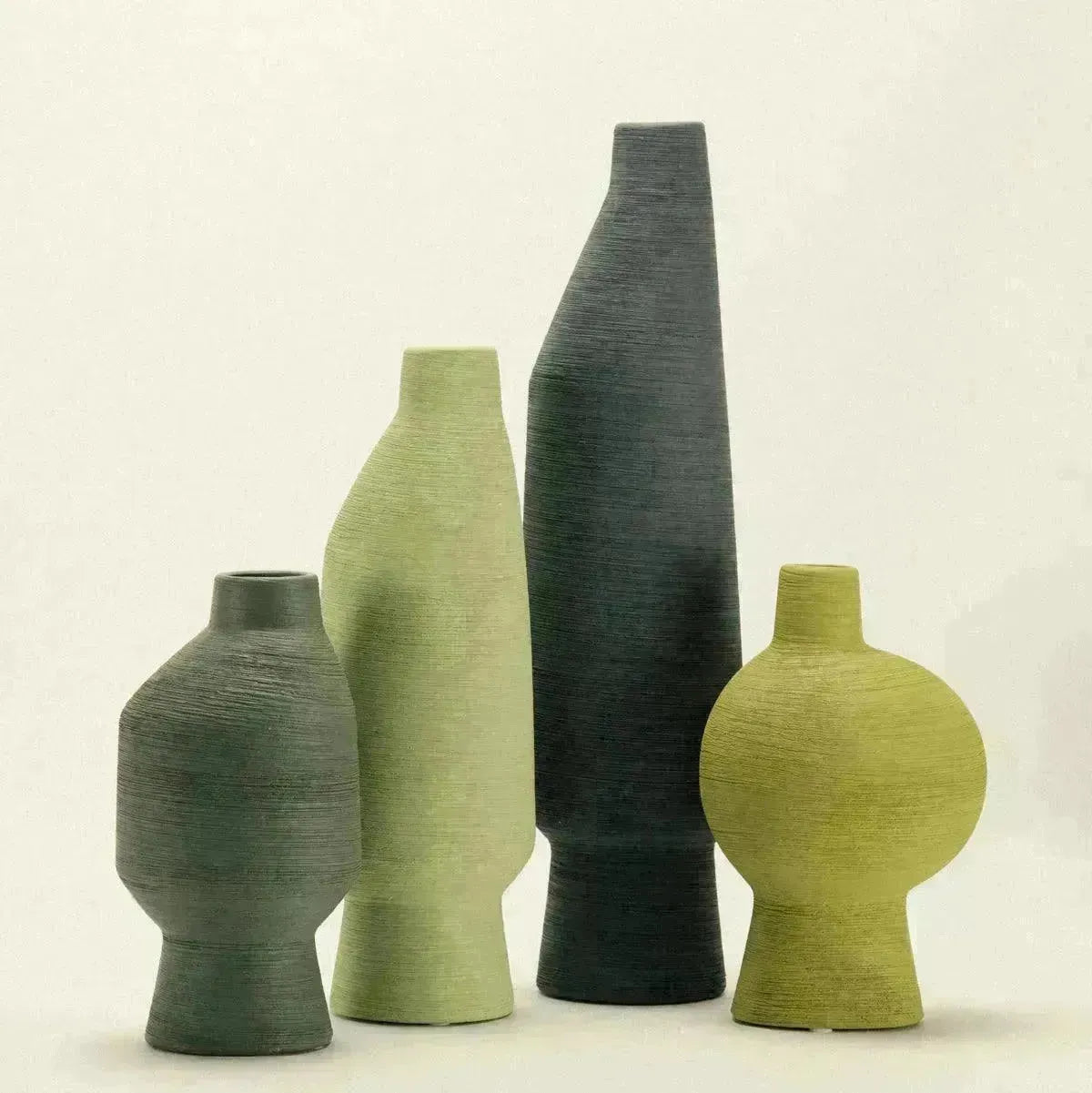 Handcrafted Pottery Vessel with Irregular Contour 7.9 Inches Sage Finish for Mantels Coffee Tables Botanical Stems Modern Farmhouse Nordic D
