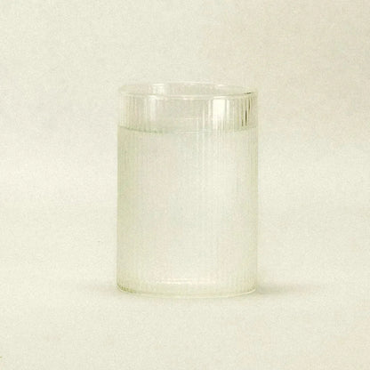 Textured Tumbler Glass 14 fl oz Clear Glassware for Water Juice Cocktails Wine Everyday Dining Entertaining Guests Kitchen Table Cylinder Dr